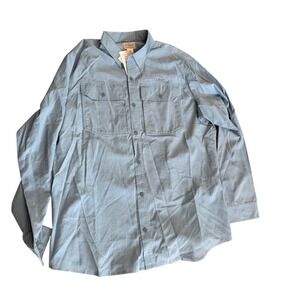 LL Bean Mens XL Tall Blue MCS Adaptive Thermoregulating Long Sleeve Hiking Shirt